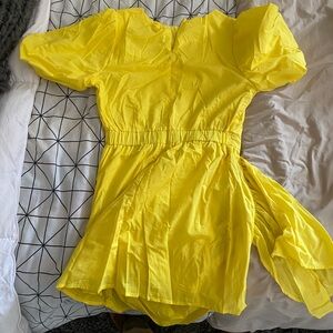 New Never Worn: Strut & Bolt Yellow Ruched Side Draped Dress